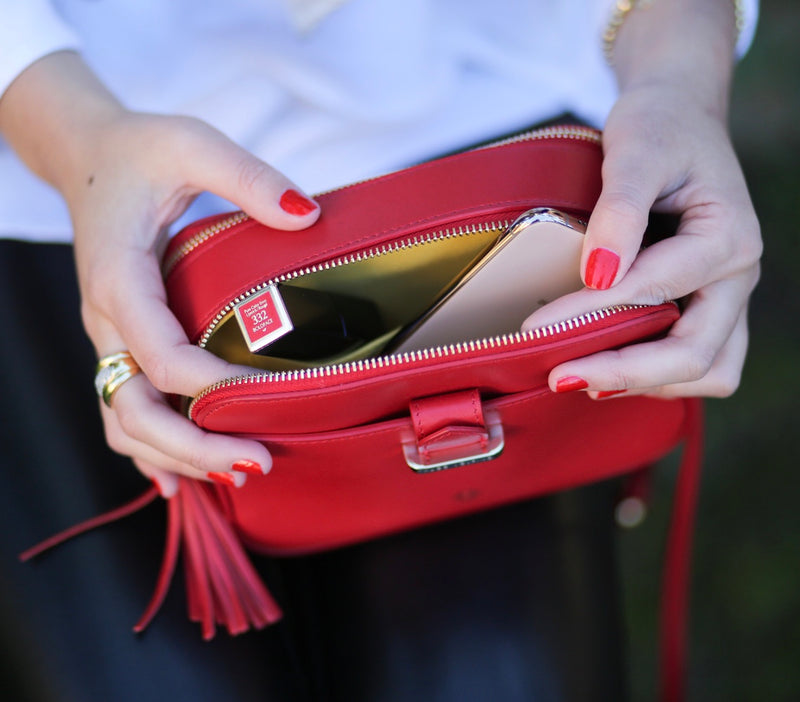 Red 2025 crossbody clutch
